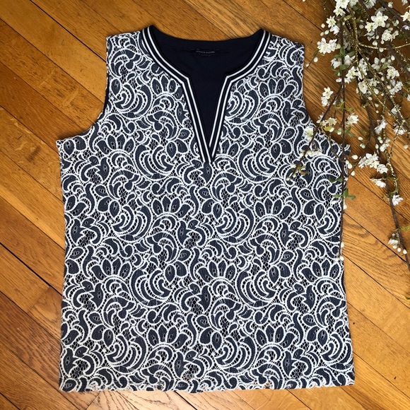 TOMMY HILFIGER Lace Overlay Sleeveless Top - Picture 9 of 9